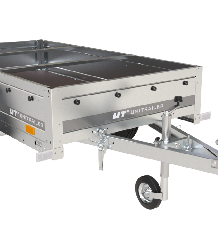 Praktischer PKW-Anhänger Garden Trailer 200 Kipp mit kippbarer Deichsel, blauer Plane