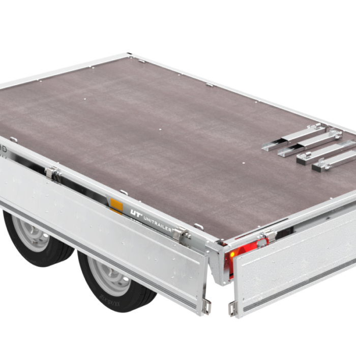 Zweiachsanhänger 254×151 mit Unitrailer Vollgummirädern 250/2 dmc 750 kg