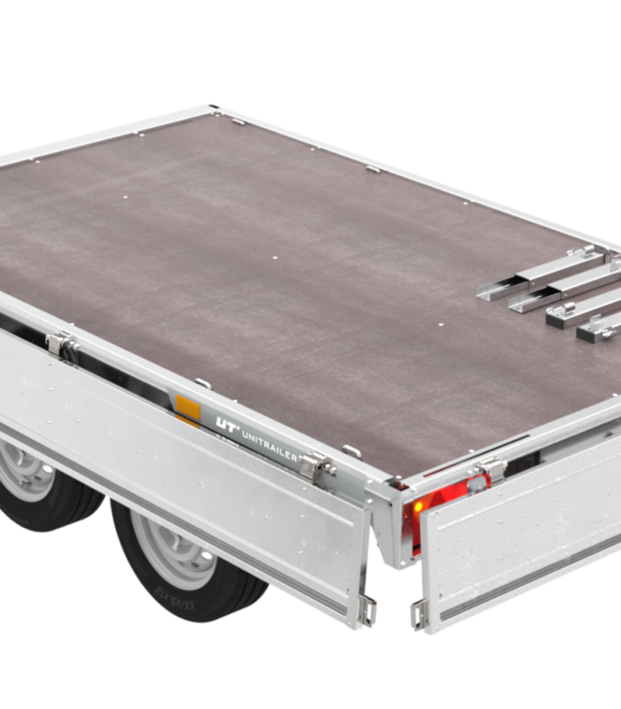 Zweiachsanhänger 254×151 mit Unitrailer Vollgummirädern 250/2 dmc 750 kg